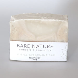 Simple Spearmint Soap Bar - barenature.ca