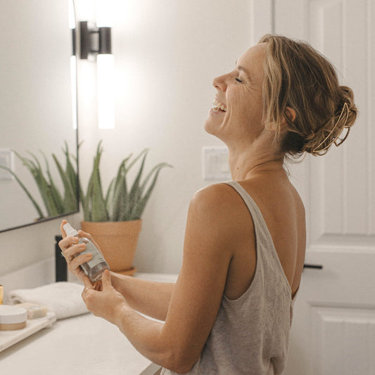 Woman enjoying Bare Nature Facial Toner for Hydrating Skin