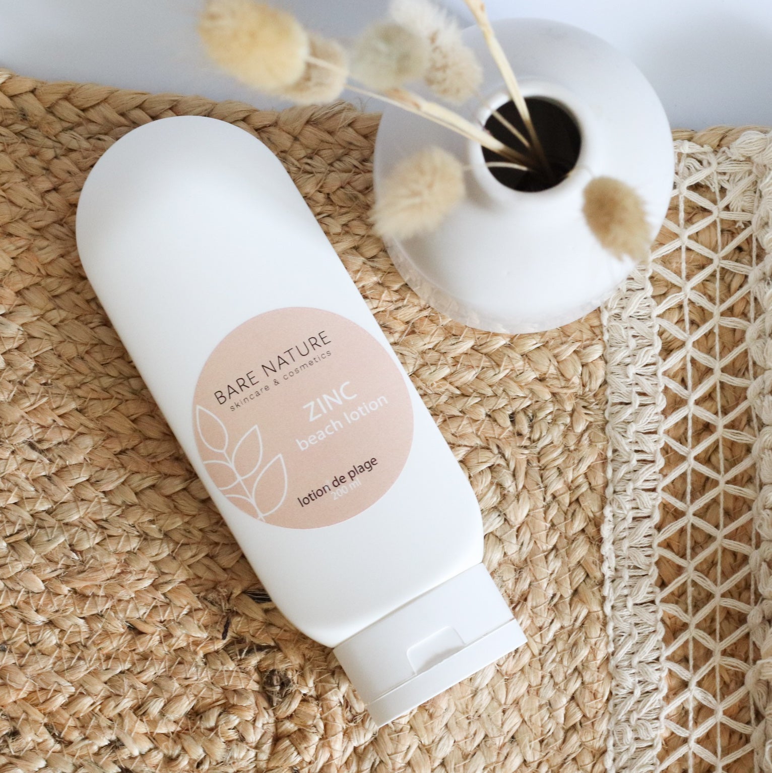 Zinc Beach Lotion with Peppermint and Lavender Essential Oils - barenature.ca