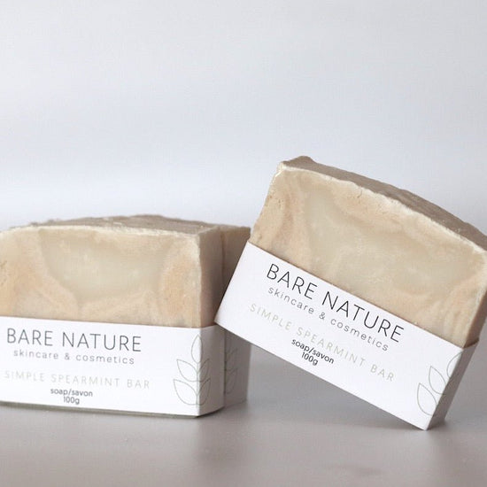 Simple Spearmint Soap Bar - barenature.ca
