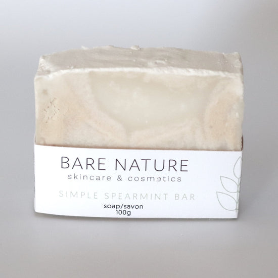 Simple Spearmint Soap Bar - barenature.ca