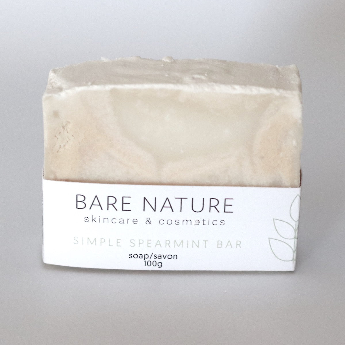 Simple Spearmint Soap Bar - barenature.ca